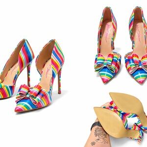 Betsey Johnson Multicolor Striped Heels